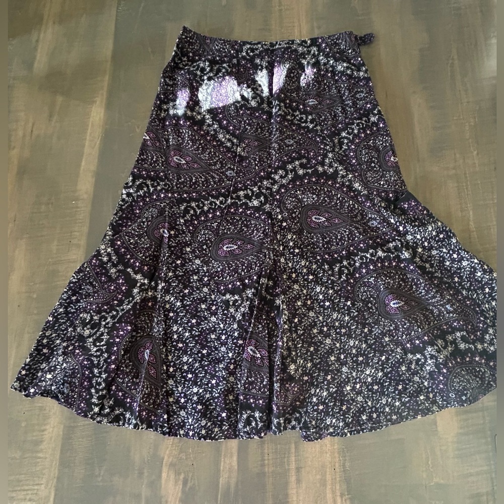Paisley Print Black and Purple Women's Skirt